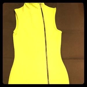 Neon yellow mini dress